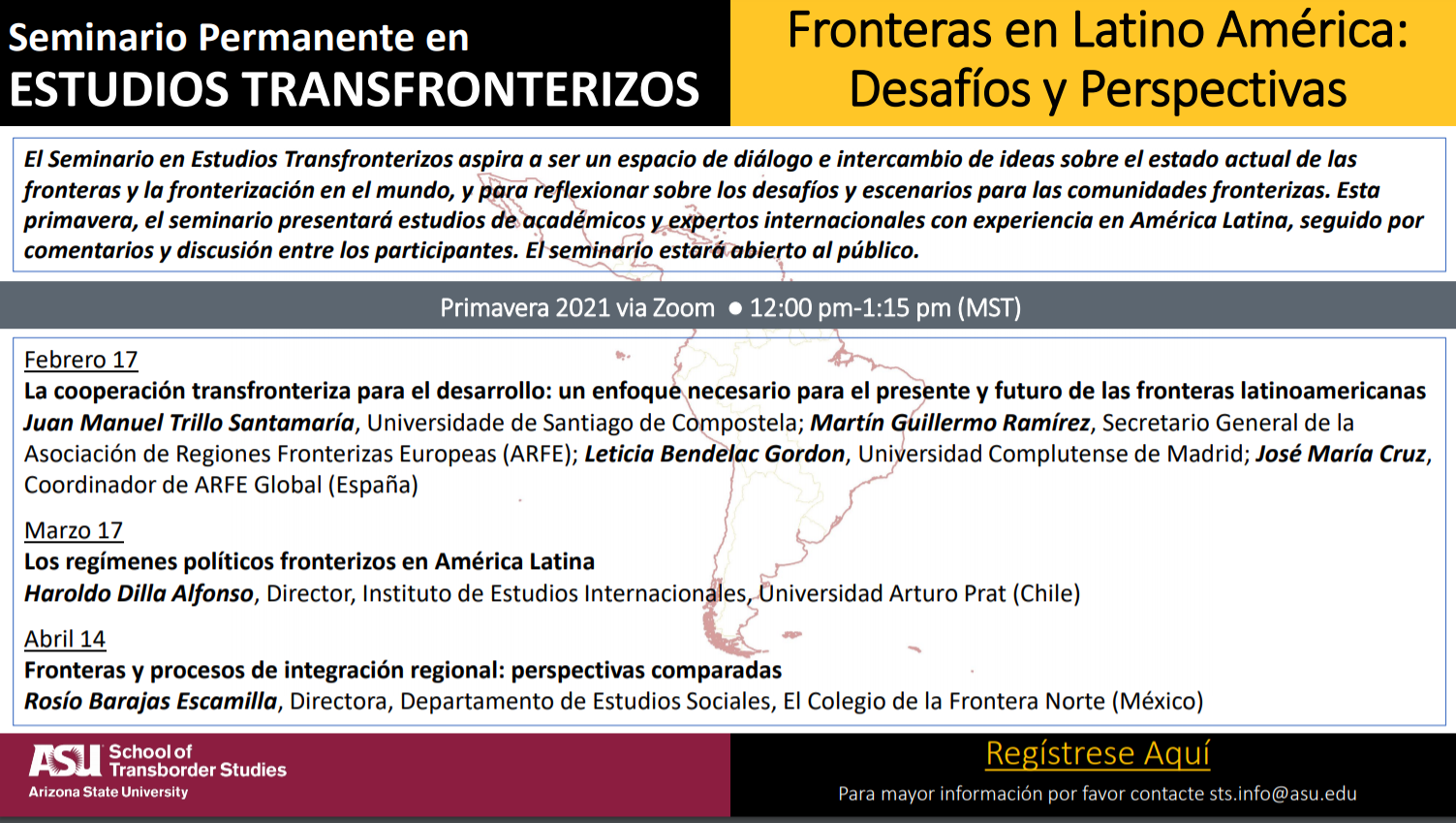 Seminario: BORDERS IN LATIN AMERICA: CHALLENGES AND PROSPECTS